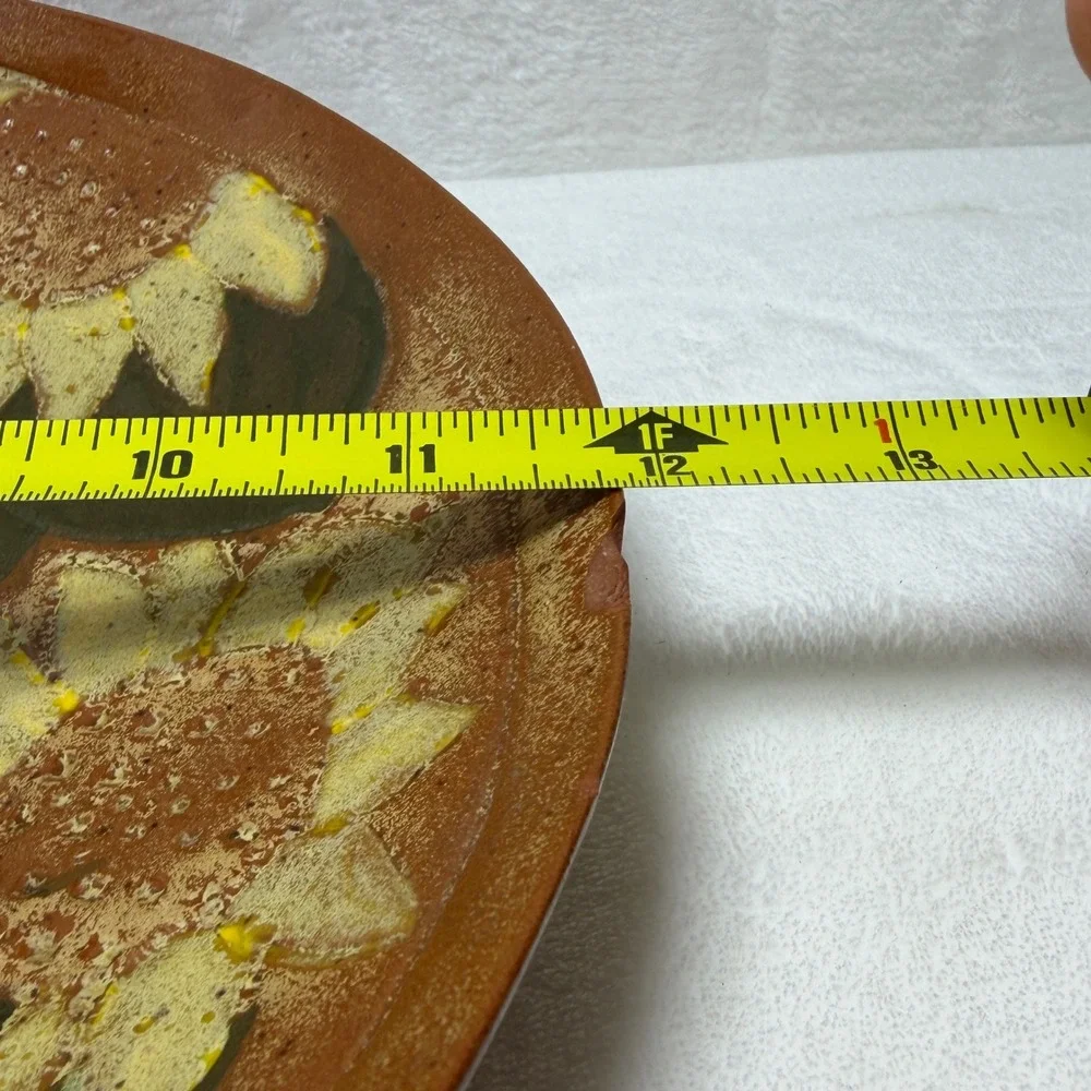 Eclectic Signed Studio Pottery‎ Terracotta Sunflower Bowl Planter Rustic **